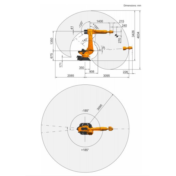 KR 90 R3100 Kuka Youbot Совместный угол сочетания для предотвращения столкновений
