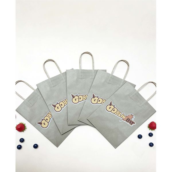 Customized Disposable Kraft Paper Twisted  Handle Bag Printing MOQ 50000 Pieces Take Away Bag