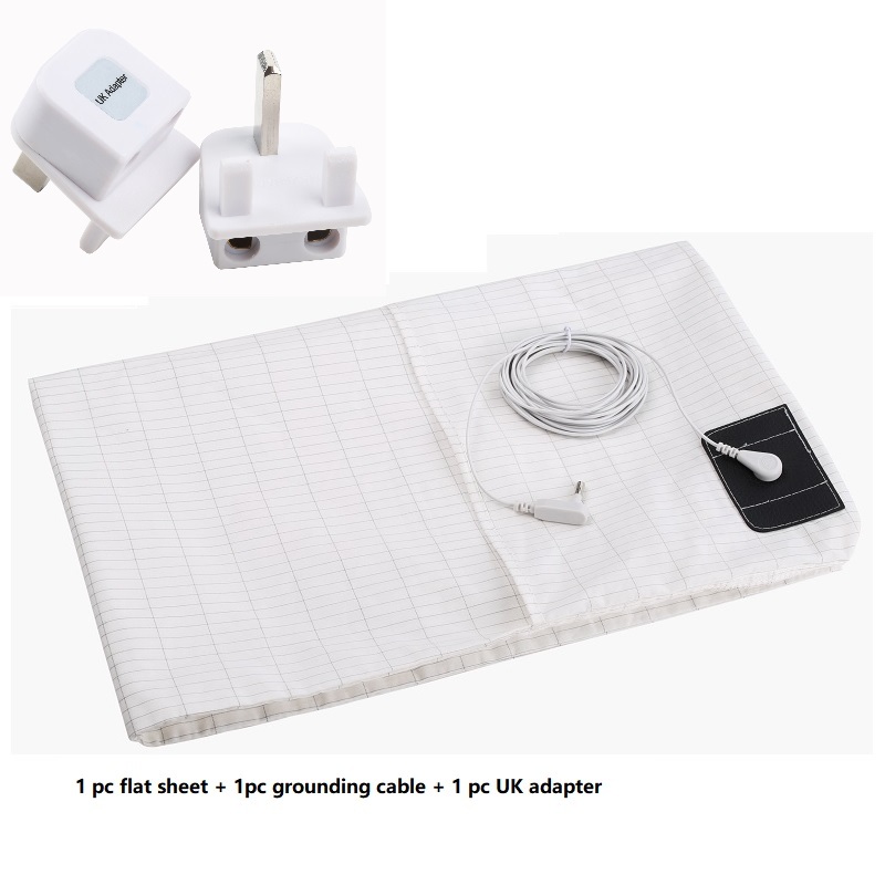 Drop Shipping Customized Silver Bed Sheet Cotton Grounding Cord Conductive Earthing for Healthy Sleep Best Flat Sheets Safety