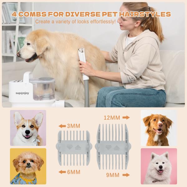 Ferramenta de vácuo de limpeza de animais de estimação personalizável de 300W para cortar cabelo Acessórios de pente