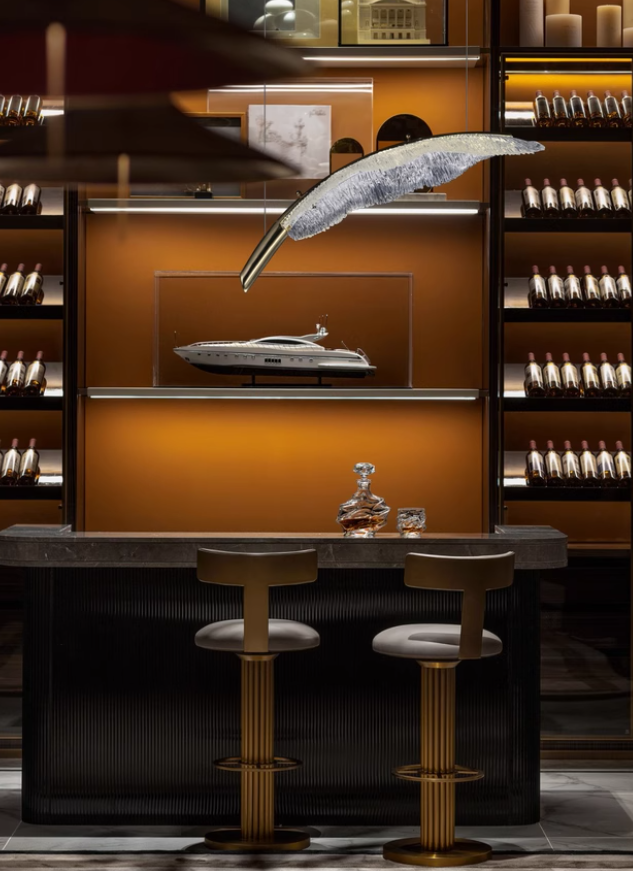 French modern minimalist luxury living room ceiling lamp high-end feather art high-end restaurant chandelier