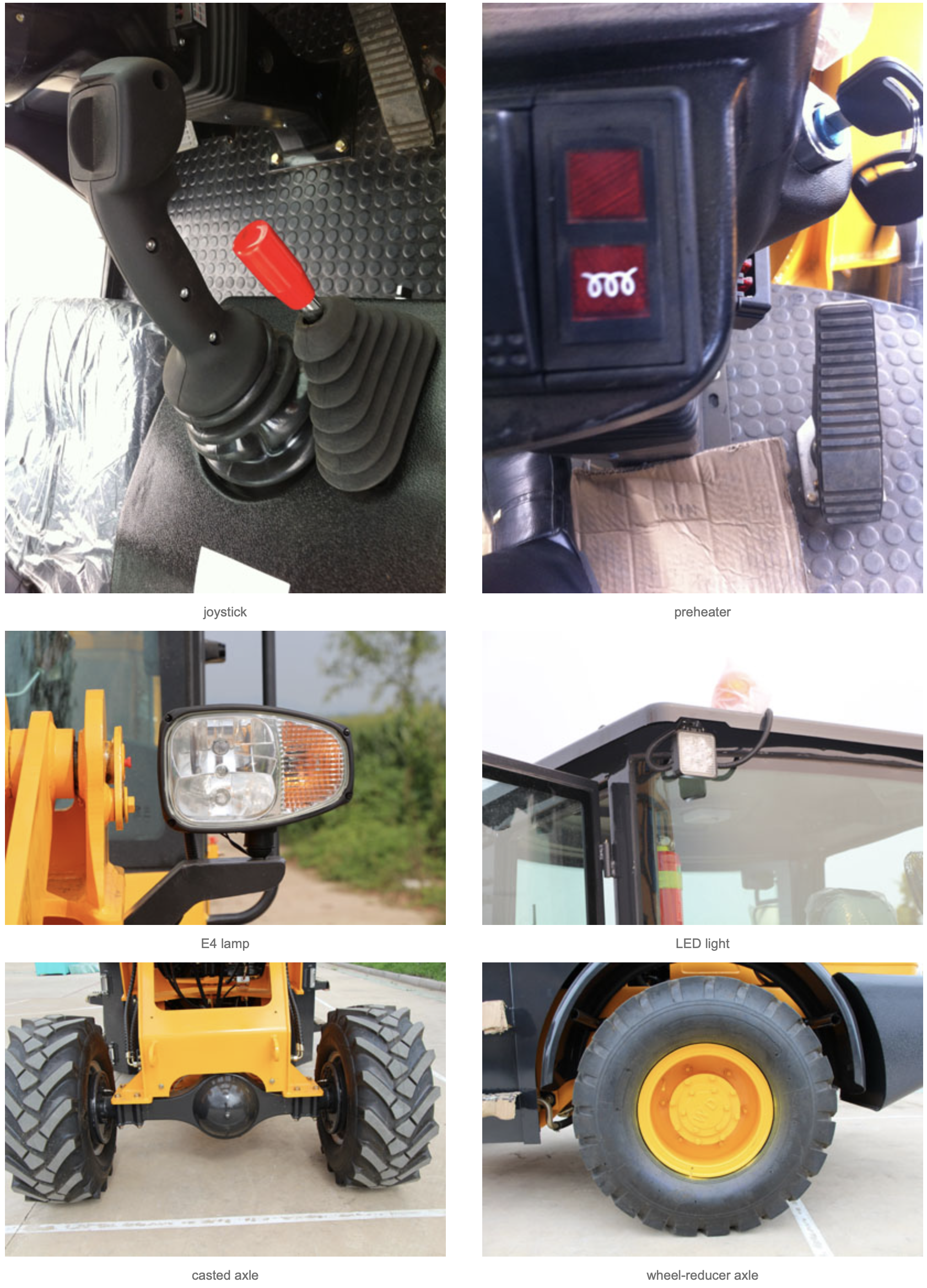 Yellow 1600kg Articulating Wheel Loader Mini Compact Construction Equipment