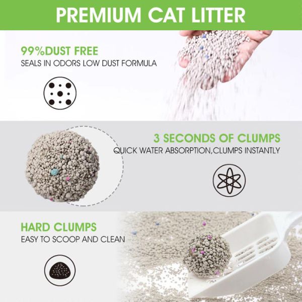 Factory Deodorizing Clumps Super Coagulated Spherical High Quality Ball Shape Bentonite Cat Litter