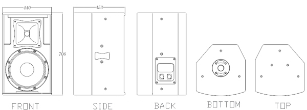 15 inch pro loudspeaker passive two way pa stage speaker BP-15