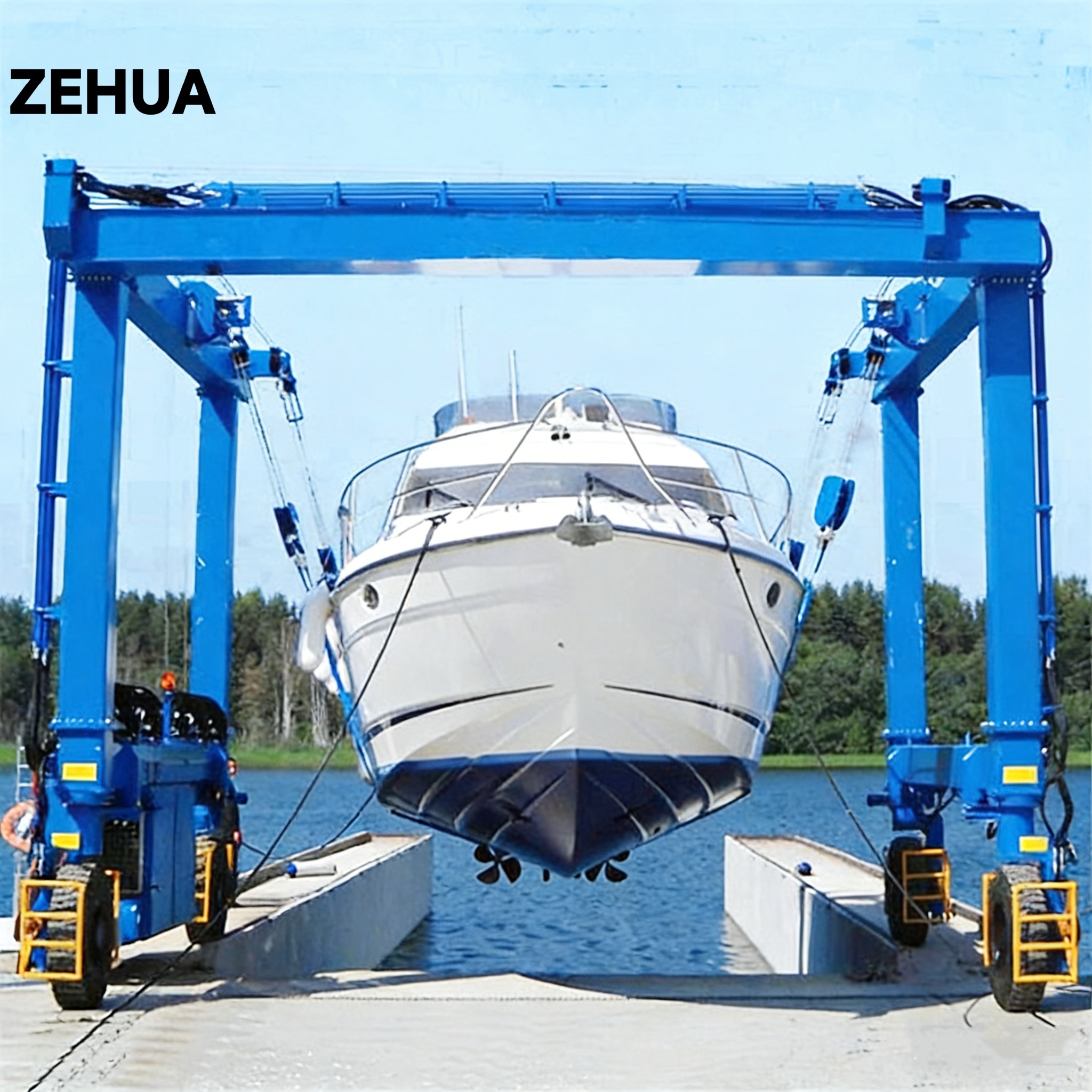 Boat Lift Yacht Hoist Marine Crane This Hydraulic Boat Lift Is Designed for Yachts 100ton 150ton 200ton 300ton