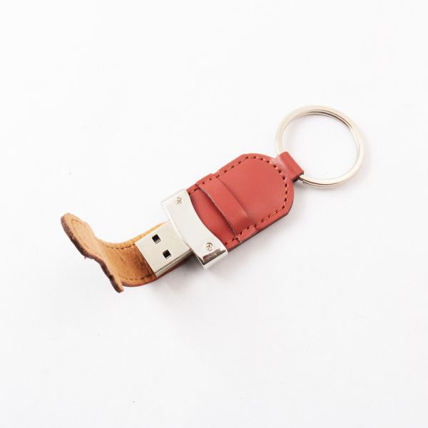 Крышка PU и кожаная ручка Usb с портативной машинкой 64GB 128GB 30MB/S кольца 2,0 металла