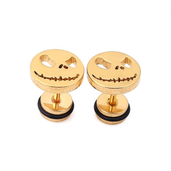 Skull earring bad smile stud earrings Halloween ear stud man woman unisex fashion ear piercing jewelry