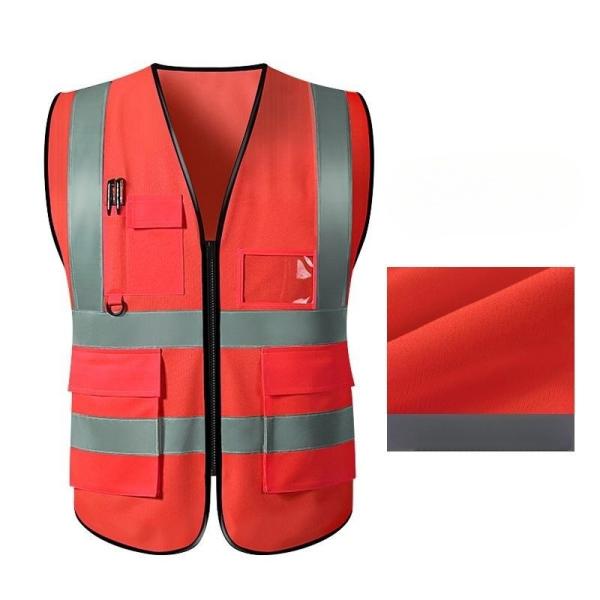 Vêtements de protection à haute visibilité orange avec plusieurs poches