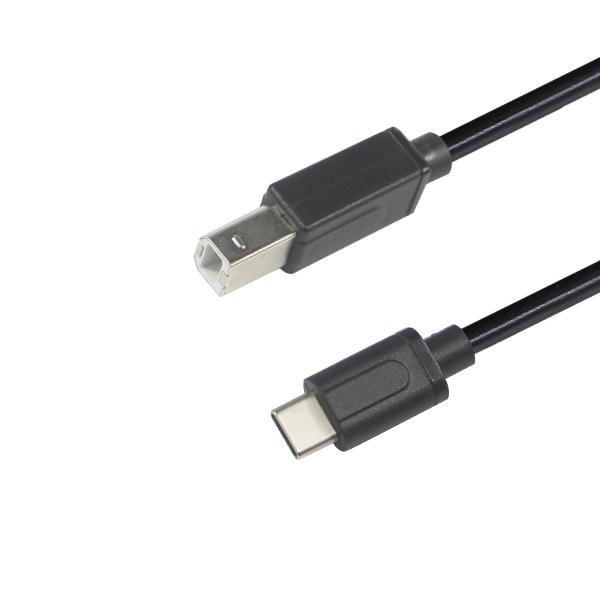 Cabo de dados USB 2.0 Tipo C Macho para USB B Macho para Impressoras e Scanners