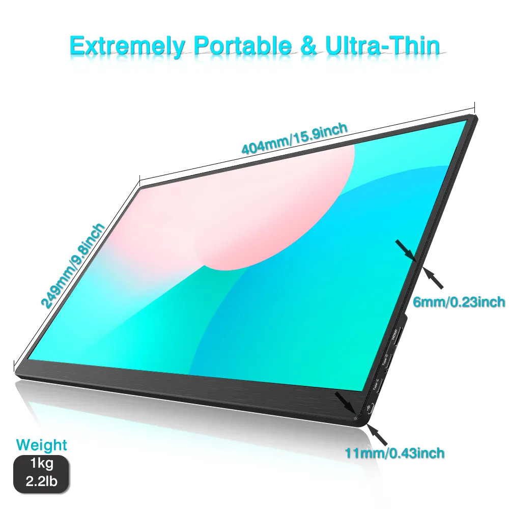 Ips Screen Hd Коммерческий USB C Портативный сенсорный экран Монитор Игры Реклама 17,3 дюйма с высоким входом