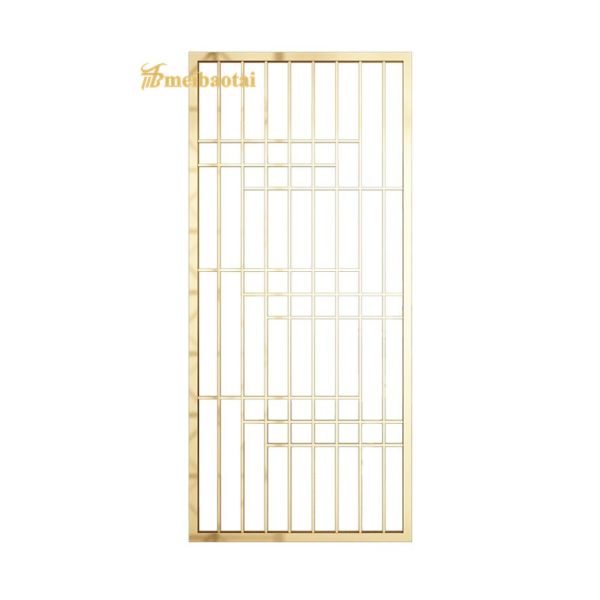 201 Stainless Steel Room Divider with Golden Hairline Finish and 70 Micron PVC Film for Modern Spaces