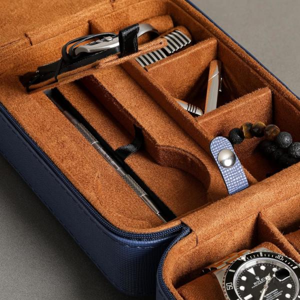 ROTHWELL 5 Watch Travel Case Storage Organizer for 5 Watches | Tough Portable Protection w/Zipper Fits All Wristwatches