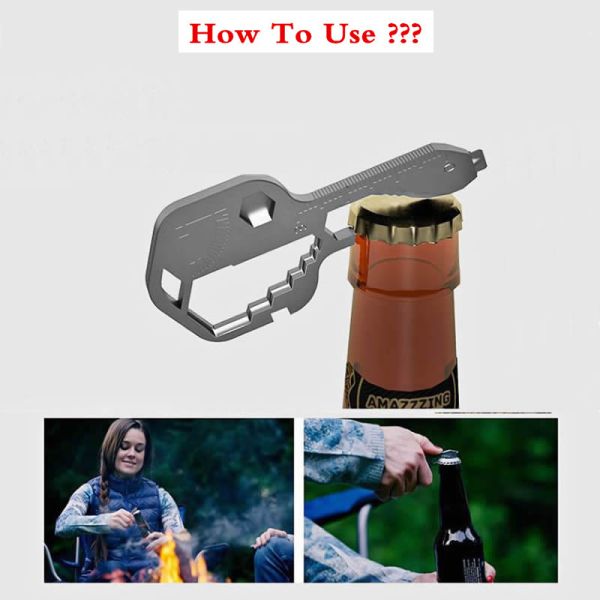 PVD revêtement porte-clés outil de survie équipement 24 en une injection de métal ODM