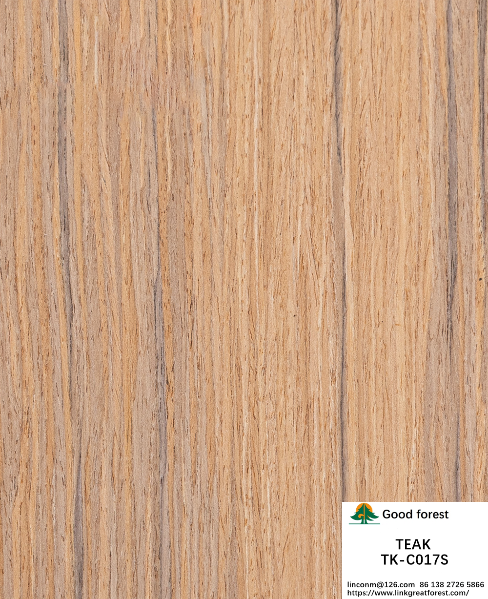 Recon Wood Veneer Of Teak Slice Cut Technics With Straight Grain For For Door Face Lengthened Size 2850mm TK-017S/236S/536S/829S/982S/5410S