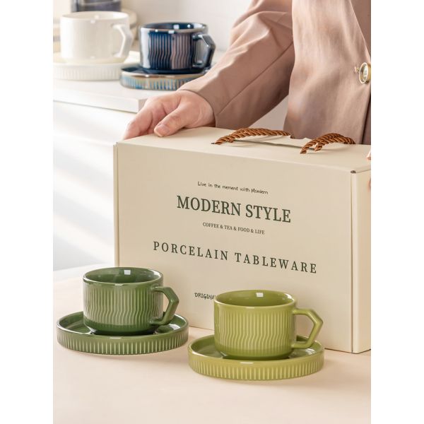 Скандинавская 200cc керамическая глазурная чашка для бизнеса Капучино и чашка латте