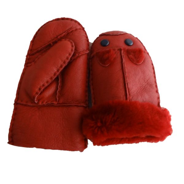 Children Winter Leather Mitten Gloves Classic Plain Style Eco - Friendly