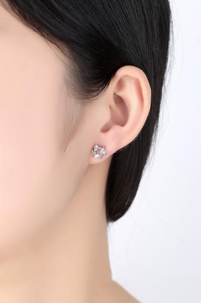 High Quality In Stock fashion zircon platinum plated allergy Personality drill windmills stud earrings