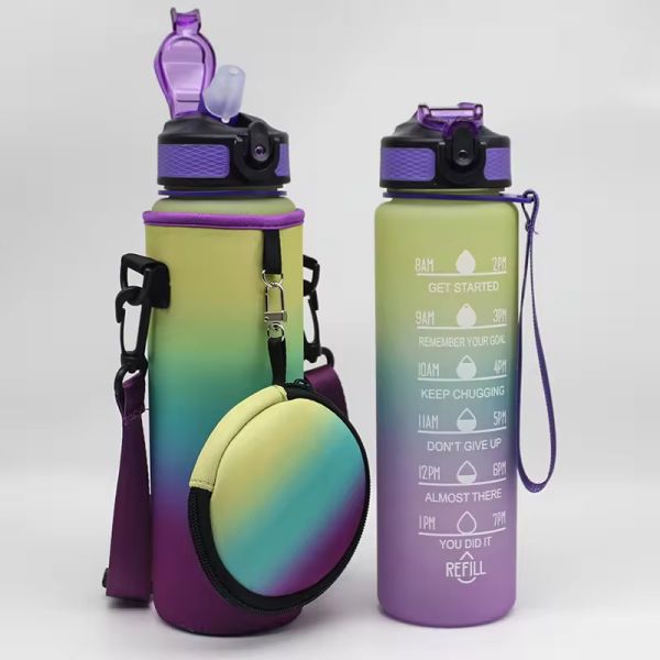 Customized Logo Neoprene Water Bottle Cooler with Adjustable Shoulder Strap and Pouch