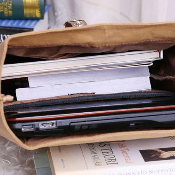 Nature color washable waterproof untearable paper foldable light outdoor backpack