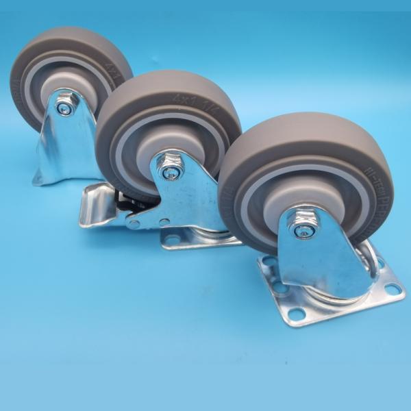Quiet Operation Industrial Caster Wheels TPR Medium Non Marking Casters Light duty Trolleys  Furniture Casters