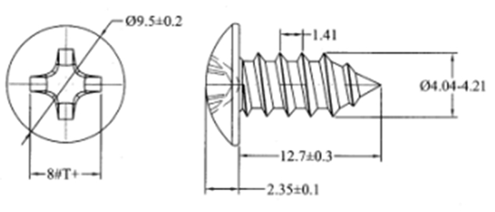 Black Steel Truss Head Self Tapping Screws Mushroom 4.2 mm Harden Fasteners