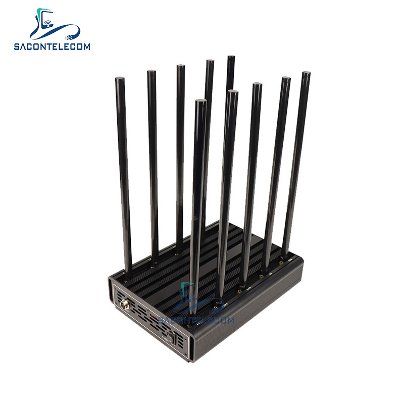10 сила 2G 3G 4G 5G GPS WiFi Jammer 100w разрушителя Wifi каналов 24 часа работы