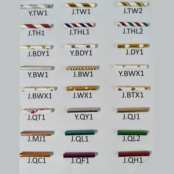 Individual Paper Wrapped Black and White Drinking Straws with Personalized Pattern