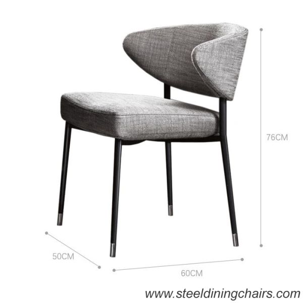 Fabire Upholstery BIFMA Armless Stainless Steel Dining Chairs