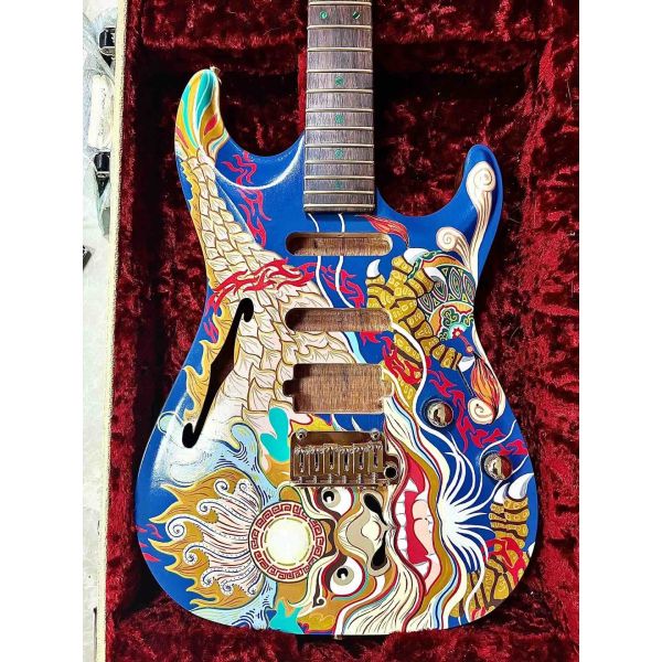 Custom Handpainted Electric Guitar Accept Guitar and Bass with OEM