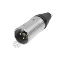 オーディオビデオ機器 10A 定格 XLR オス コネクタ、防水銀メッキコンタクト、DMX スレッドカップリングシェル付き