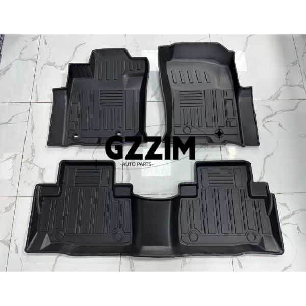 Toyota Prado FJ120 2003-2009 LHD Car Matas de piso negras TPE Almohadillas de piso almohadilla de pie Accesorios interiores de automóviles Almohadilla de piso