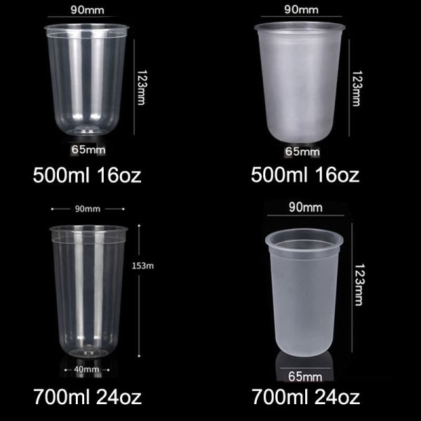 90 Caliber Disposable Food Packaging PP Cup Injection With Lid 16oz