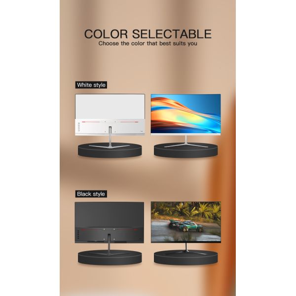 Monitor de juegos de color negro blanco curvado de 24 pulgadas 1K FHD Resolución 2800R 144Hz 165Hz 180Hz