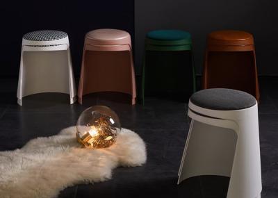 Nordic PU Leather Dining Chairs Scratch Resistant Round Makeup Chair