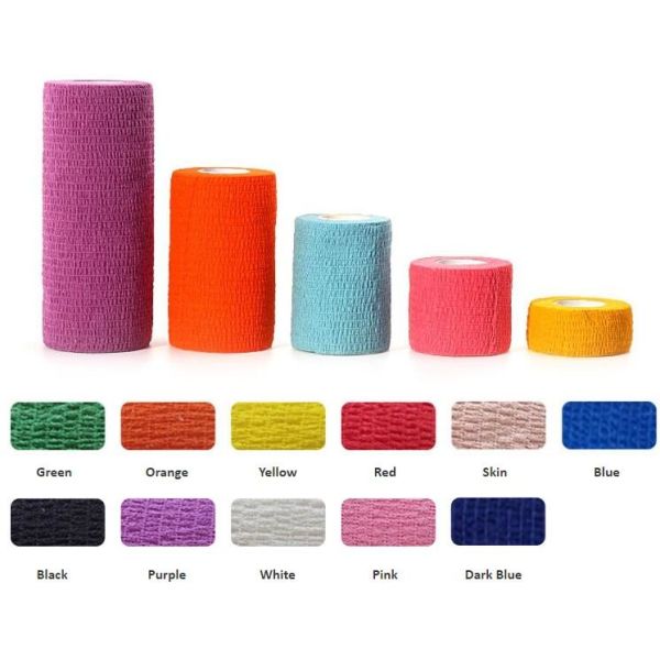 Water resistant best quality beautiful cohesive vet bandages, Medical surgical consumables vet colored elastic wrap cust