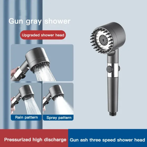 Modern Design Handheld Shower Head with Adjustable Water Pressure and Massage Function