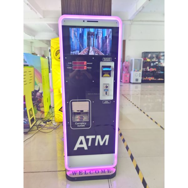 ATM Cash  Automatic Coin Change Machine Money Changer 17 Inch LED Token Coin Exchange Machines