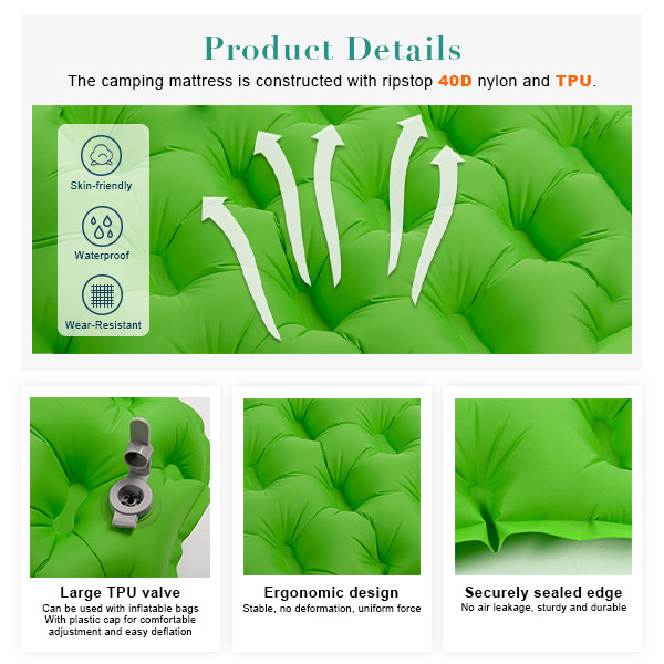 Durable Lightweight Hiking Sleeping Bag 7cm Camping Sleeping Pad For Outdoor Adventures