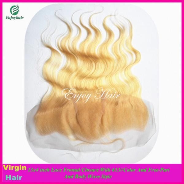 7A malaysian virgin  hair lace frontal 13''x4'' ,613# color body wave hair lace closure