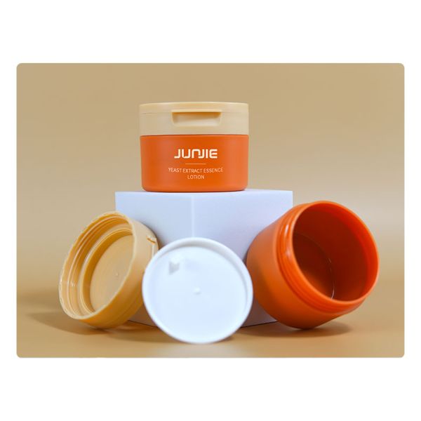 100G Flip Round Top Cap Botella de plástico Top Capa Vidrio de crema Vidrio cosmético Impresión de logotipo personalizado