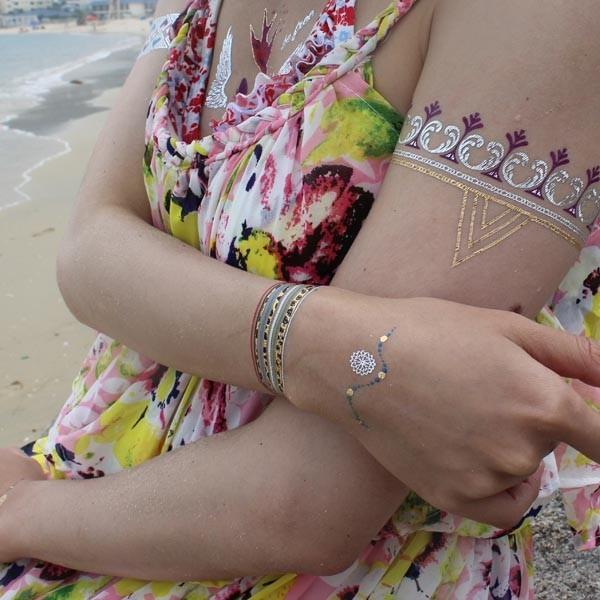 Metallic foil temporary tattoo