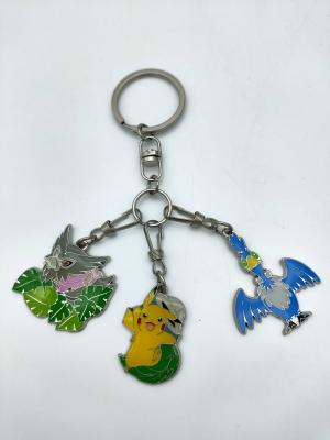 Diecasting Zinc Alloy Keychain Pendant Pokemon Cover With Clear Resin Oil