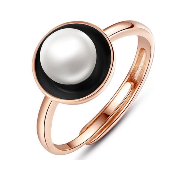 Women's fashion wild s925 silver bowl Pearl Ring
