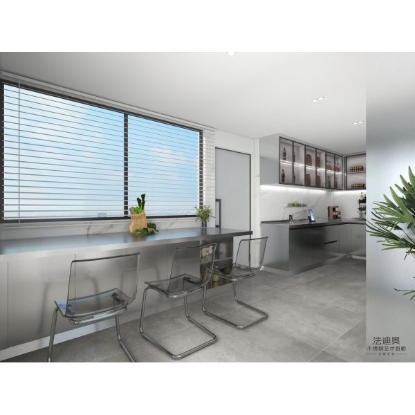 Effortless Cooking With Fadior Modern Elegance U-Shaped Original Stainless Steel Kitchen Cabient