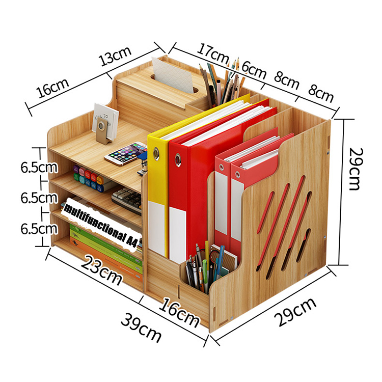 Wholesale Wood Office and Home Desk Organizer Stationery Storage Set