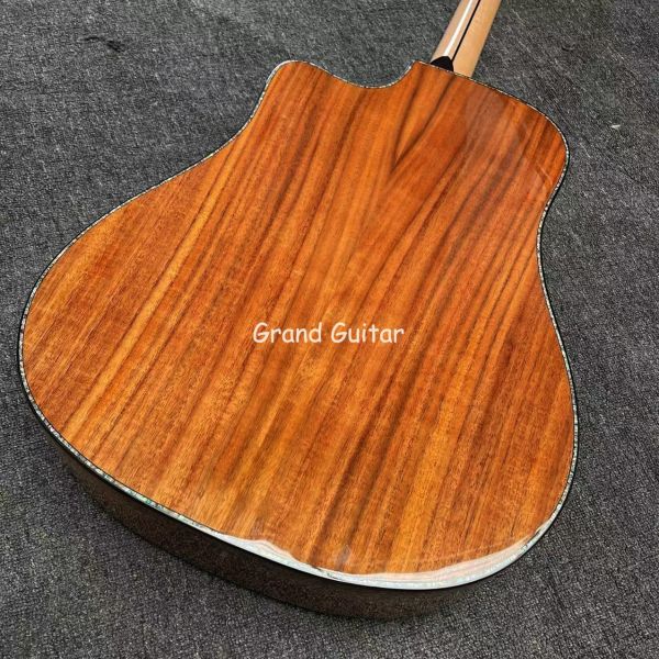 41 Inch Gloss Finishing 12 Strings Flamed Maple Neck Solid KOA Wood Acoustic Guitar Steel String Musical Instrument for Sale