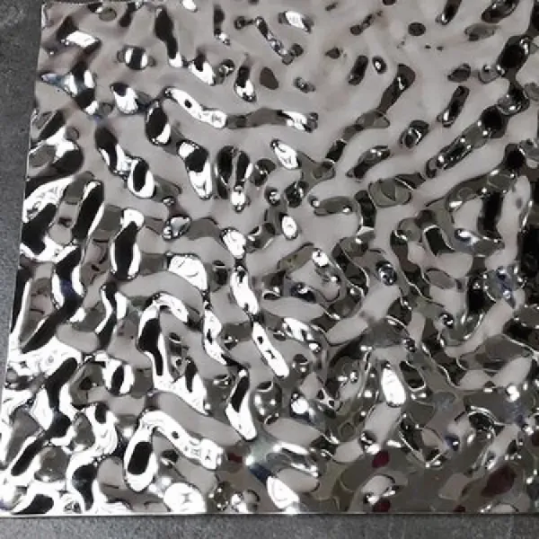 Mirror Gold Color Water Ripple Pattern 304 Grade Stainless Steel Sheet for Decorative Metal Applications