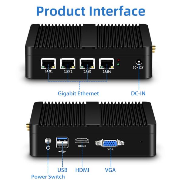 Intel Celeron N2830 4 Ethernet Firewall Router Mini PC With Win Linux