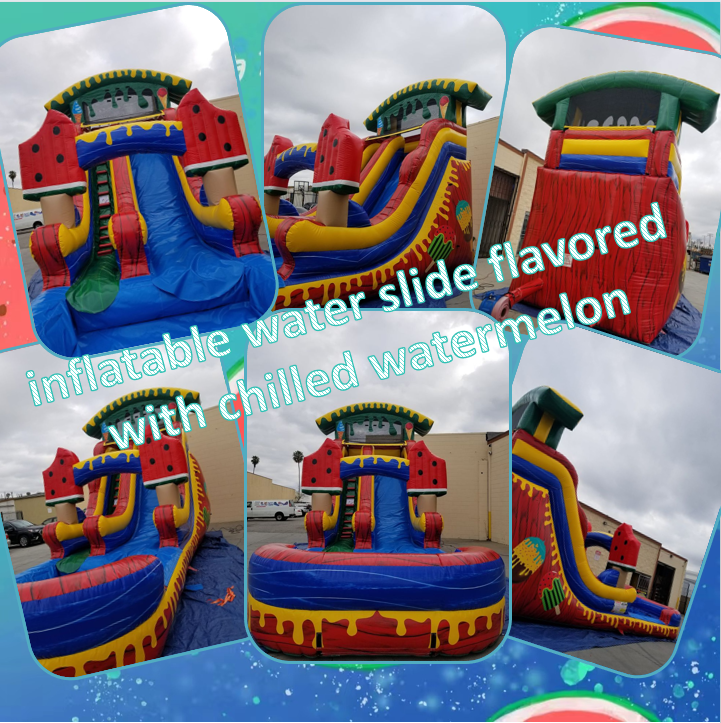 Park Inflatable Chilled Watermelon Water Slide with Pool Support One Item Purchase