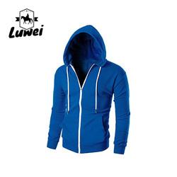 Custom Drawstring Gym Manga longa Homens Camisa simples de tamanho superior Pulôver Slim Fit Peso leve Zip-up Hoodie desportivo